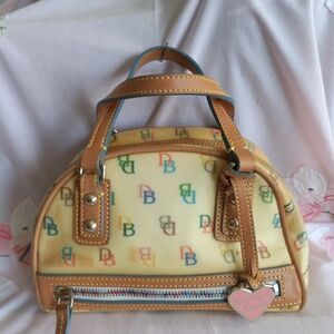 Dooney & Bourke Cream Mini Bag with Monogram